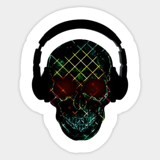 Skull headphones artwork Sticker